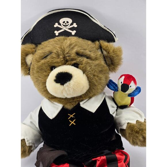 Vintage Bearemy Build A Bear Workshop Pirate Costume Retired w/ Parrot - Picture 3 of 6